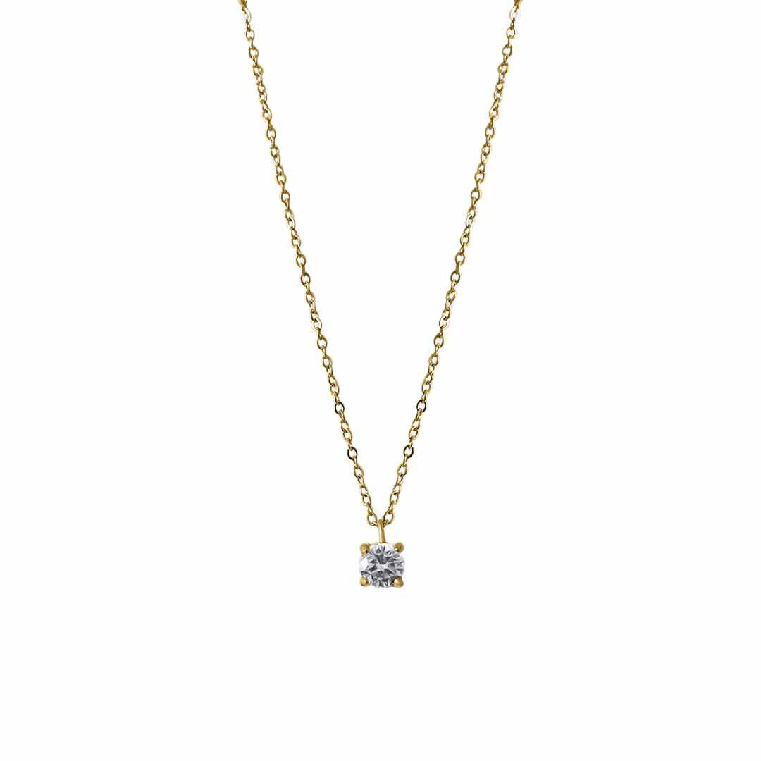 Odette Sparkling Solitaire Necklace - Cerise Jewelry