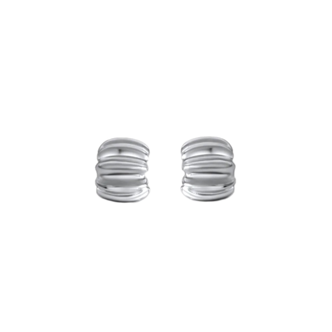 Gabriel Abstract Hoop Earrings in silver on a white background