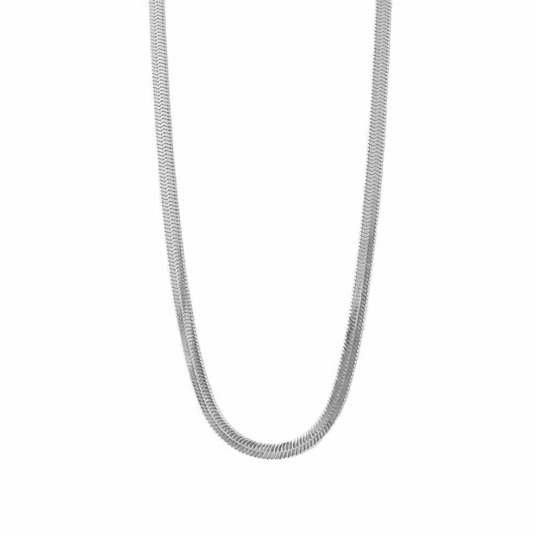 Mila Classic 4mm Herringbone Necklace - Cerise Jewelry