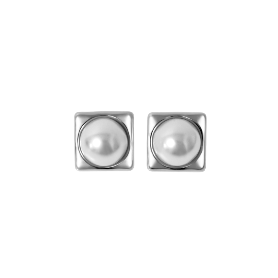 Celeste Square Pearl Statement Earrings