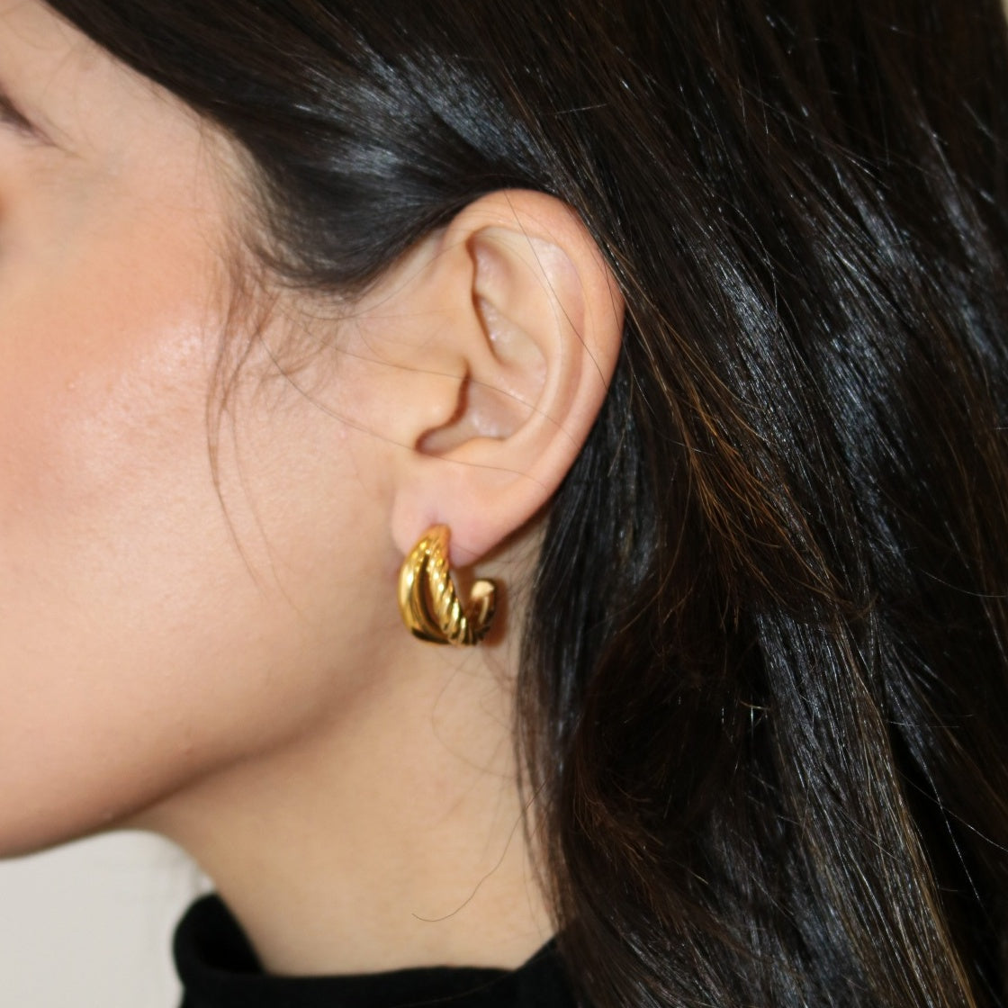 Celine Double Twist Hoop Earrings