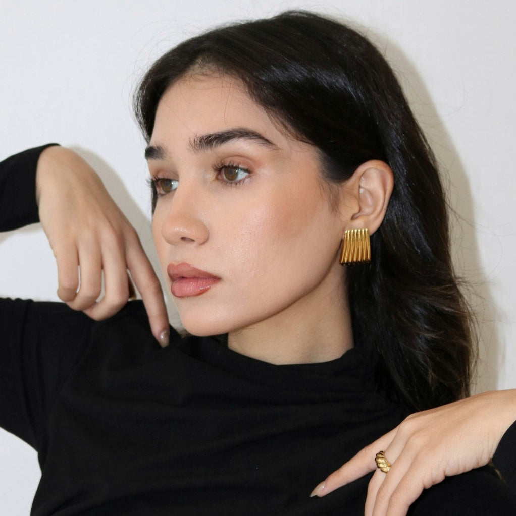 Charlotte RIbbed Statement Earrings