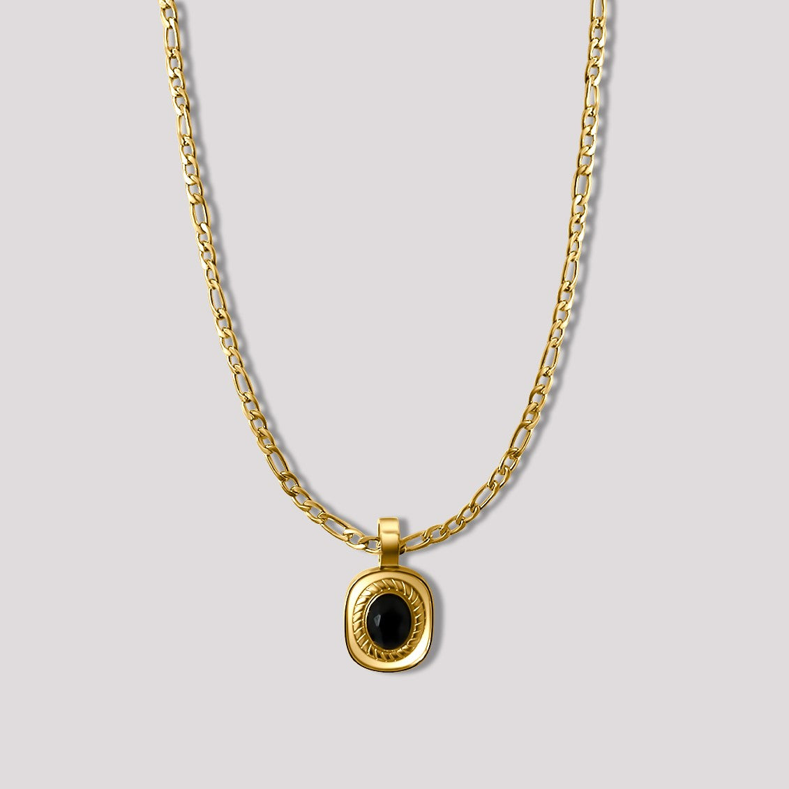 Narcisse Black Oval Pendant Necklace