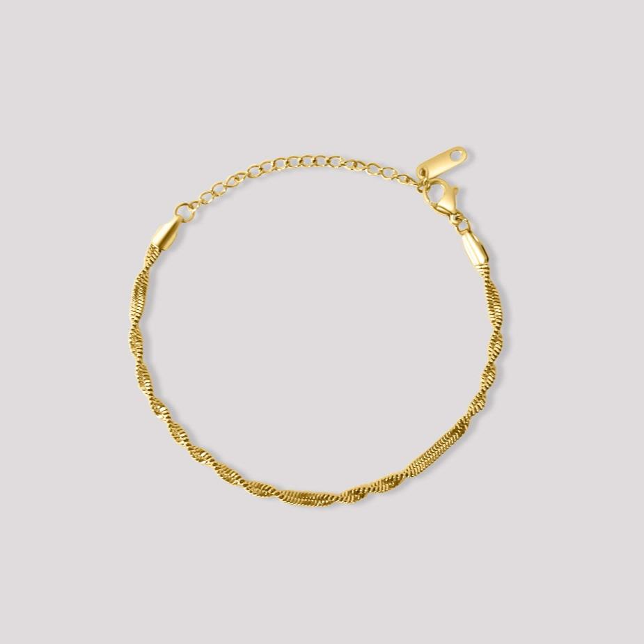 Angelique dainty twisted singapore bracelet gold