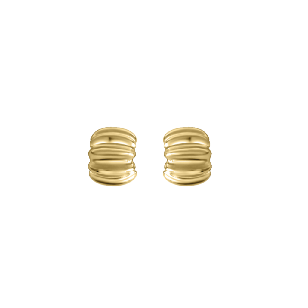 Gabriel Abstract Hoop Earrings in gold on a white background