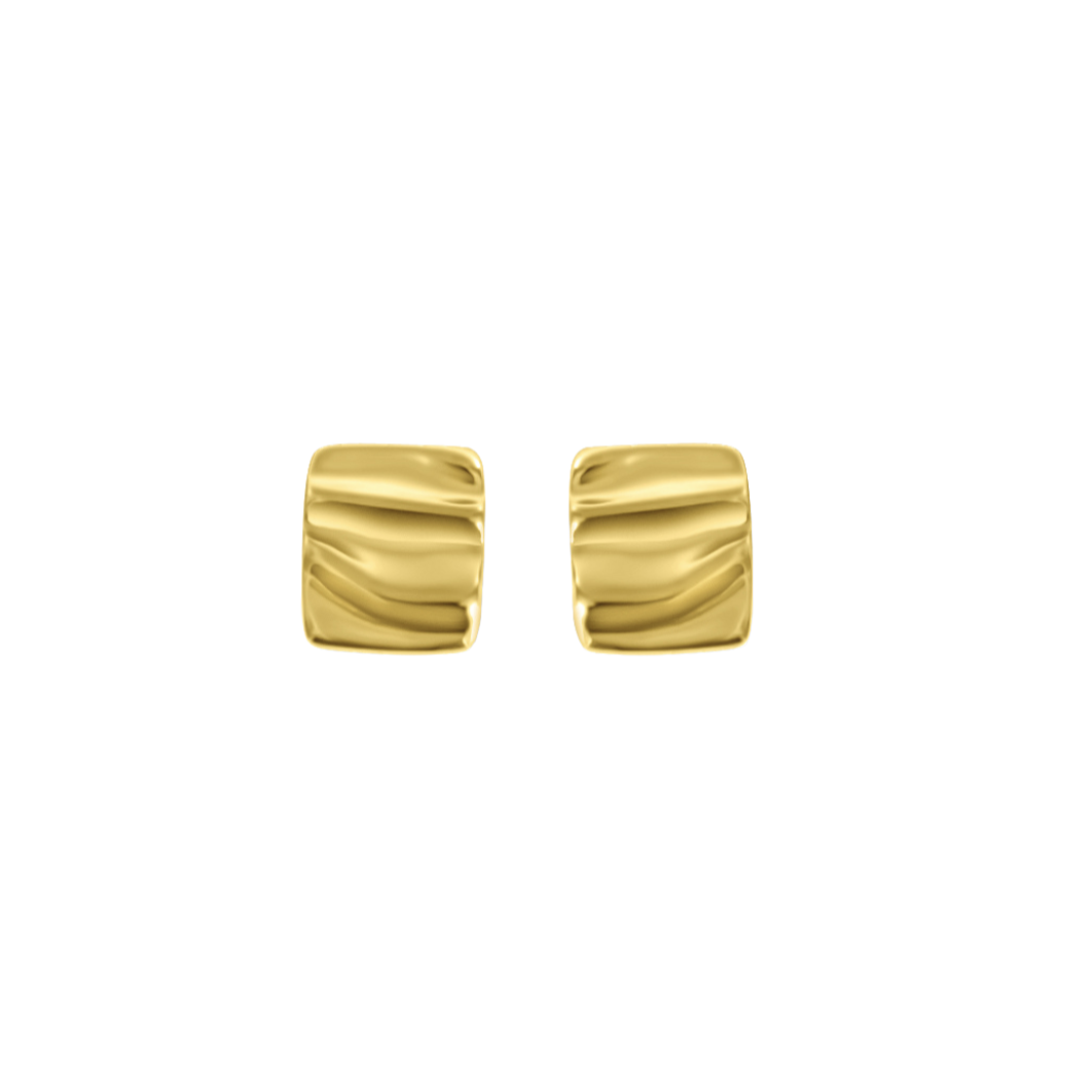 Rochelle Dainty Square Stud Earring in gold on a white background