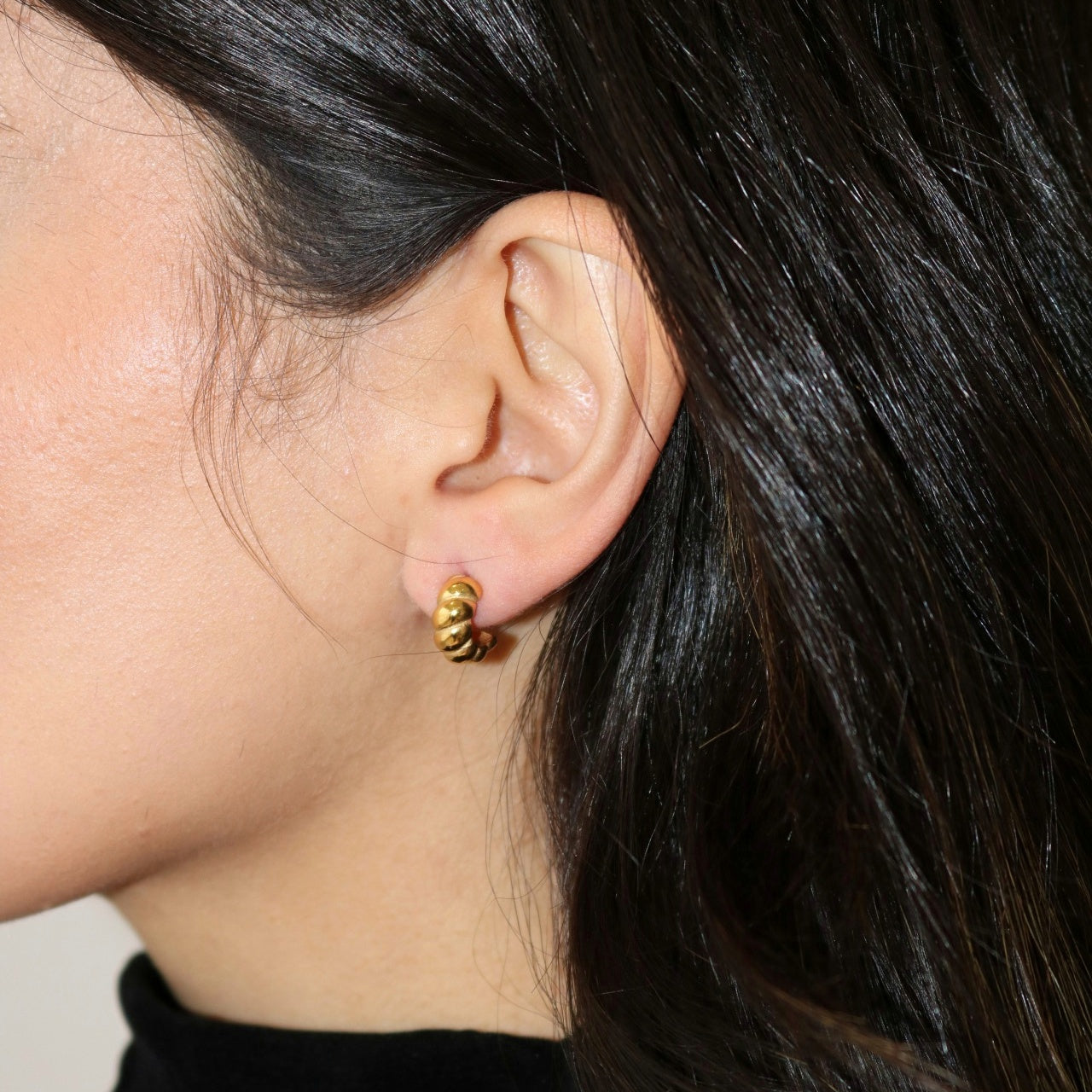 Genevieve Croissant Stud Earrings - Cerise Jewelry