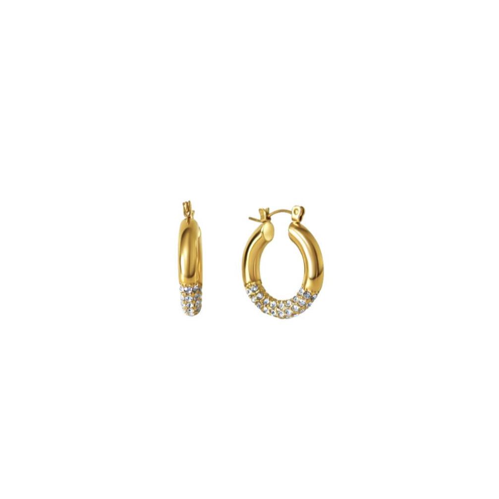Cerise Jewelry Gigi Bold Cubic Zirconia Hoop Earrings
