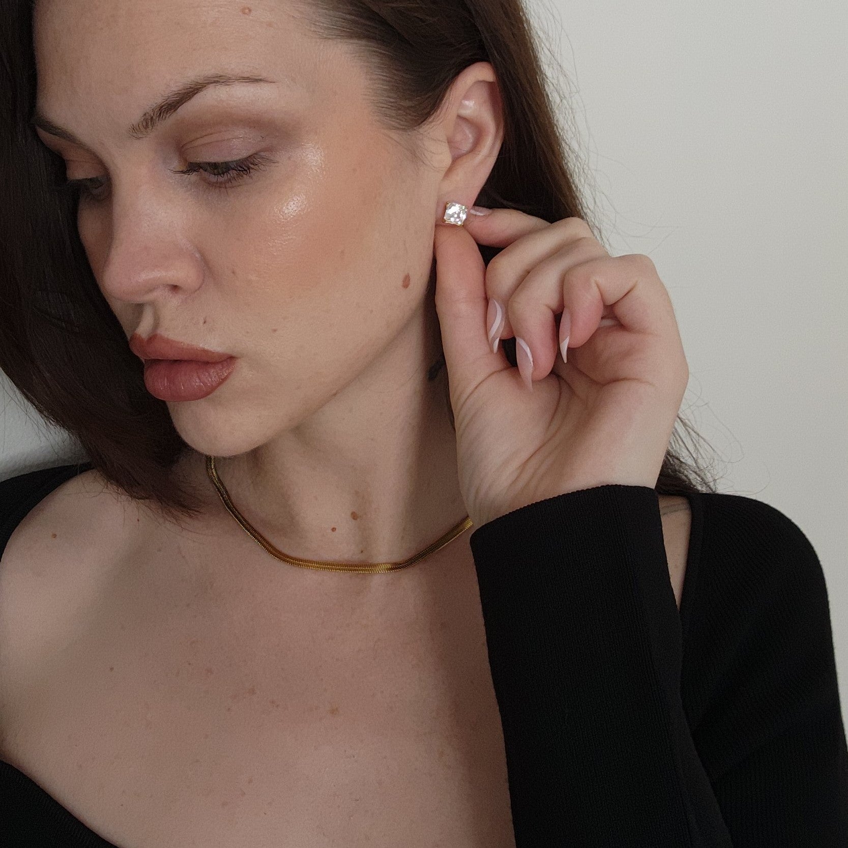 Marquette Sparkling CZ Stud Earrings | Cerise Jewelry