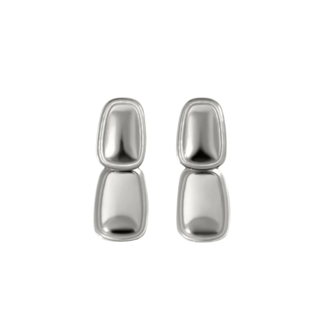 Cerise Jewelry Valentin Mirrored Drop Earrings Silver
