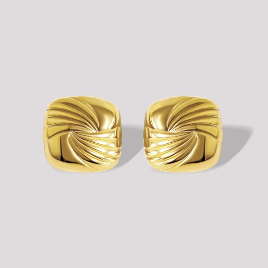 Clemence Square Statement Earring Gold