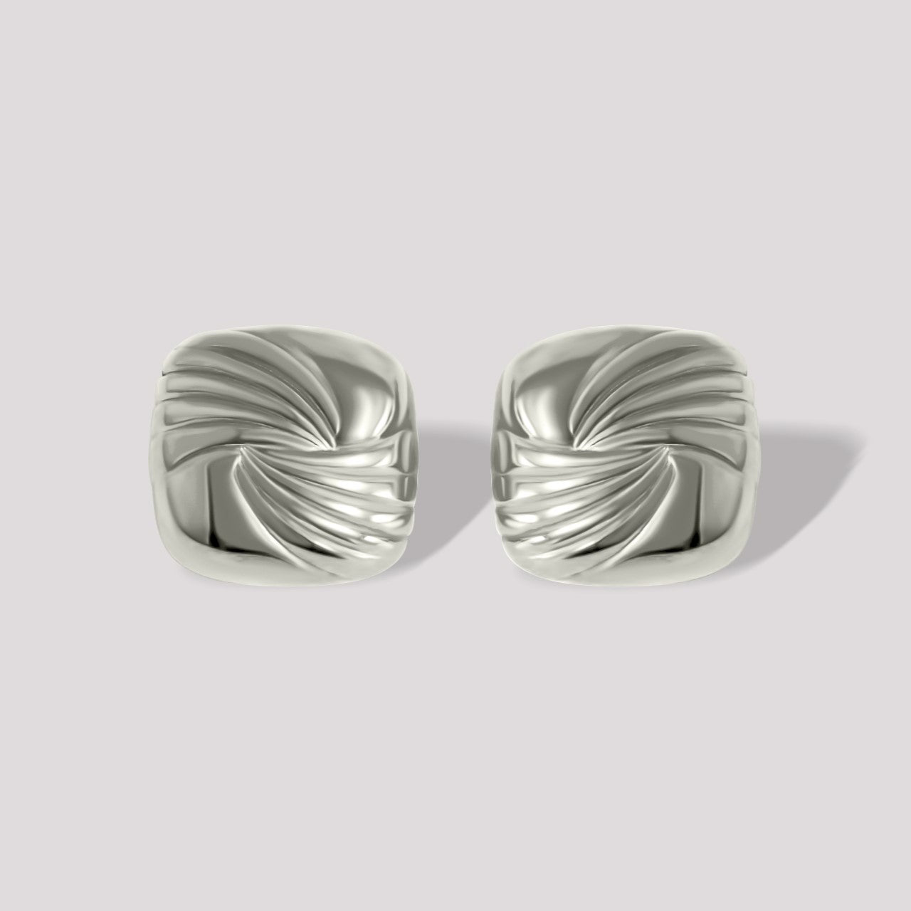 Clemence Square Statement Earring Silver