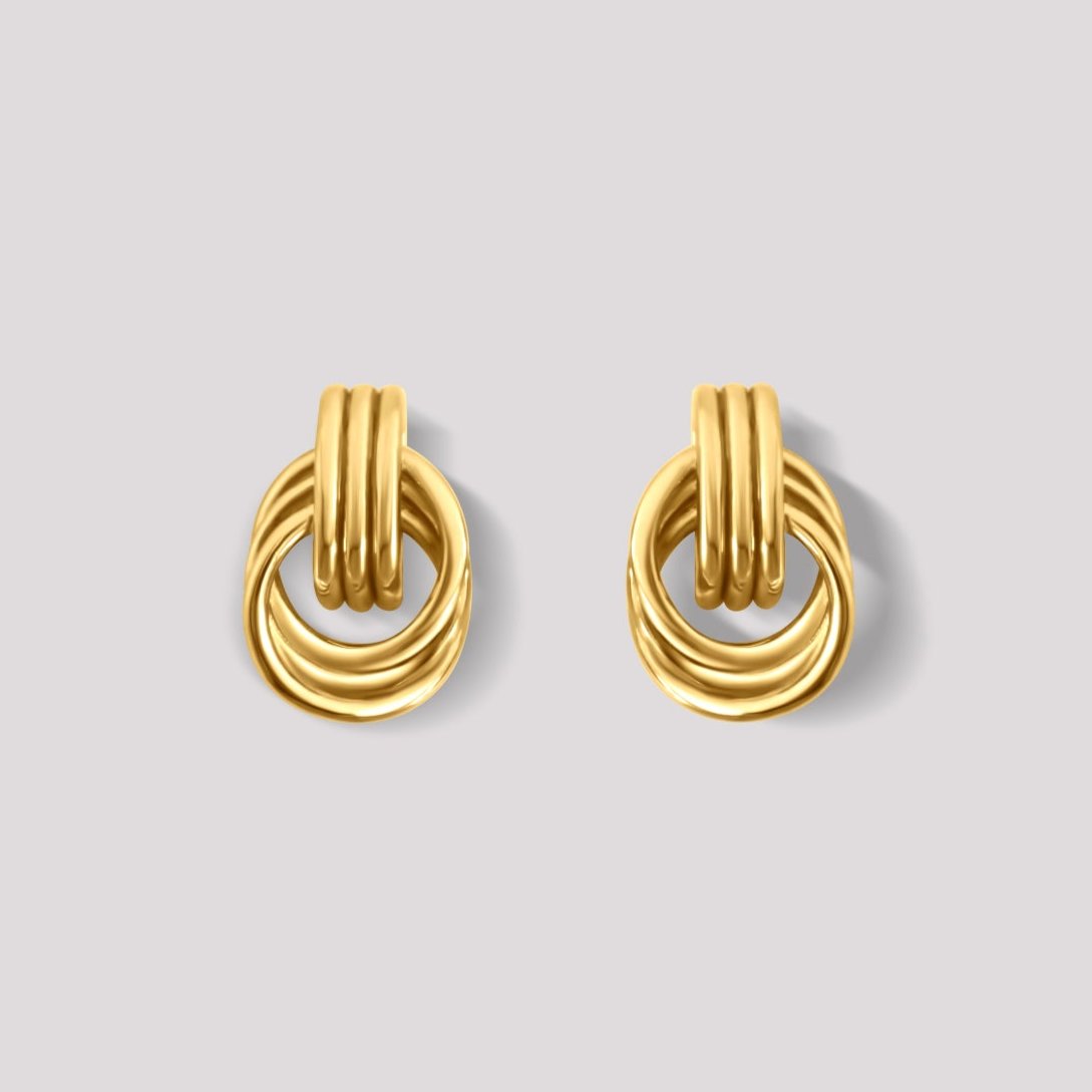 Gia mini knot earrings gold