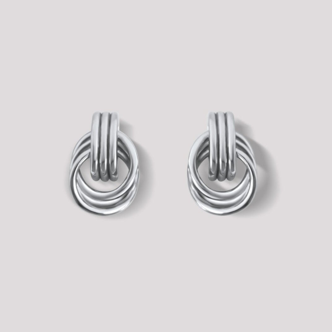 Gia mini knot earrings silver