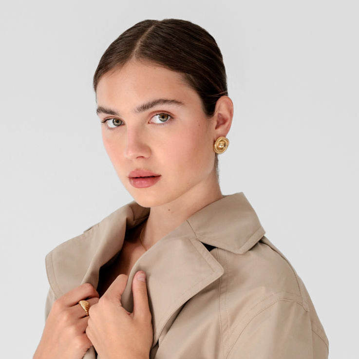 Sophia Round Statement Stud Earrings