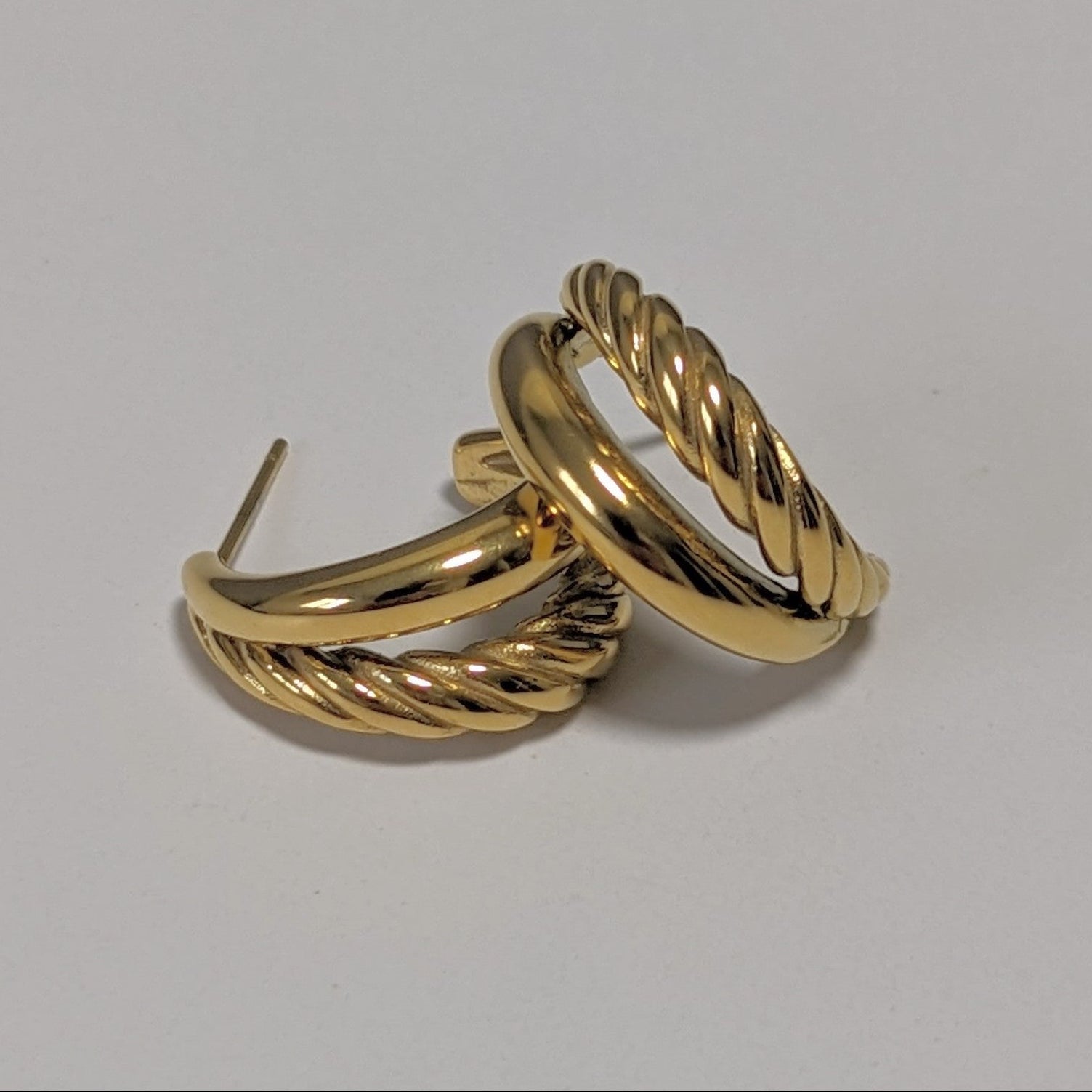 Celine Double Twist Hoop Earrings