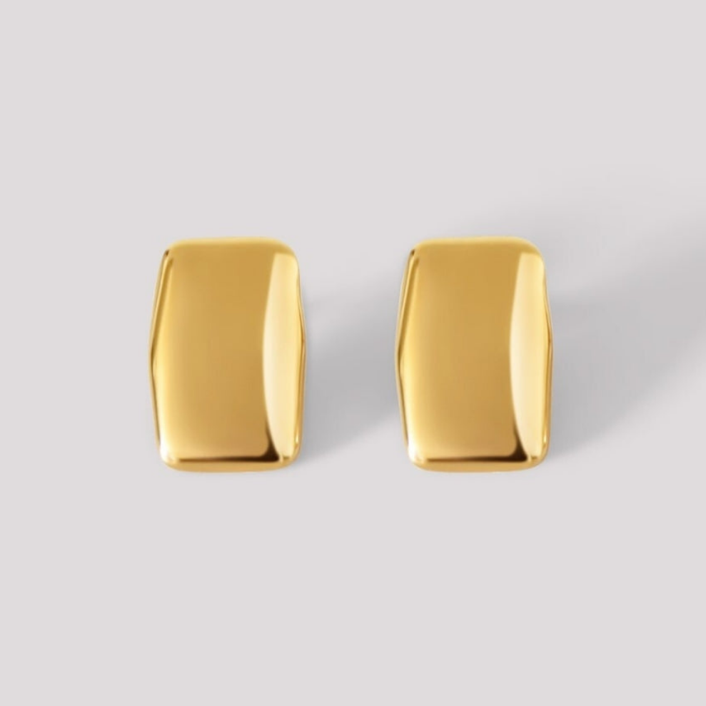 Sabine Mirrored Statement Earrings-Gold