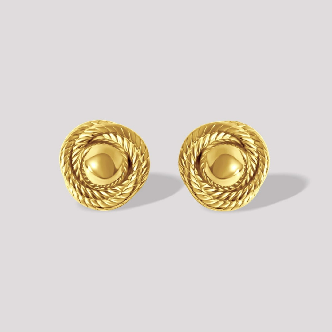 Sophia Round Statement Earrings Gold