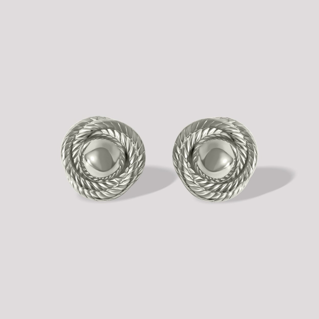 Sophia Round Statement Earrings Silver