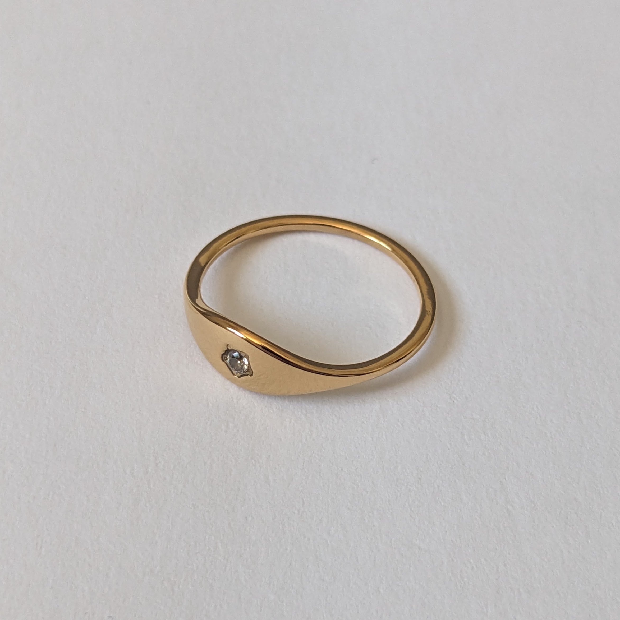 Francette Sparkling Slim Signet Ring