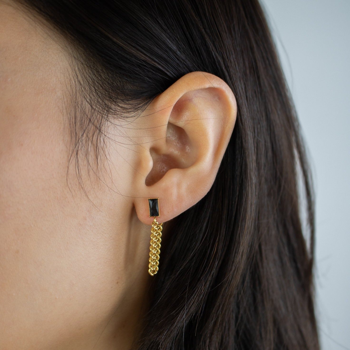 Cerise Jewelry Sloan Stud Earrings with Chain